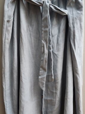 SHEIN Curvy 4XL Light Blue Midi Skirt Elasti Tie Waist W/Button Detail